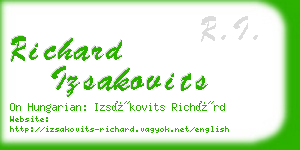 richard izsakovits business card